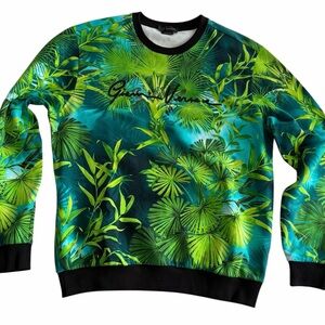 Versace Tropical Palm Print Sweat Shirt| Taylor Fit